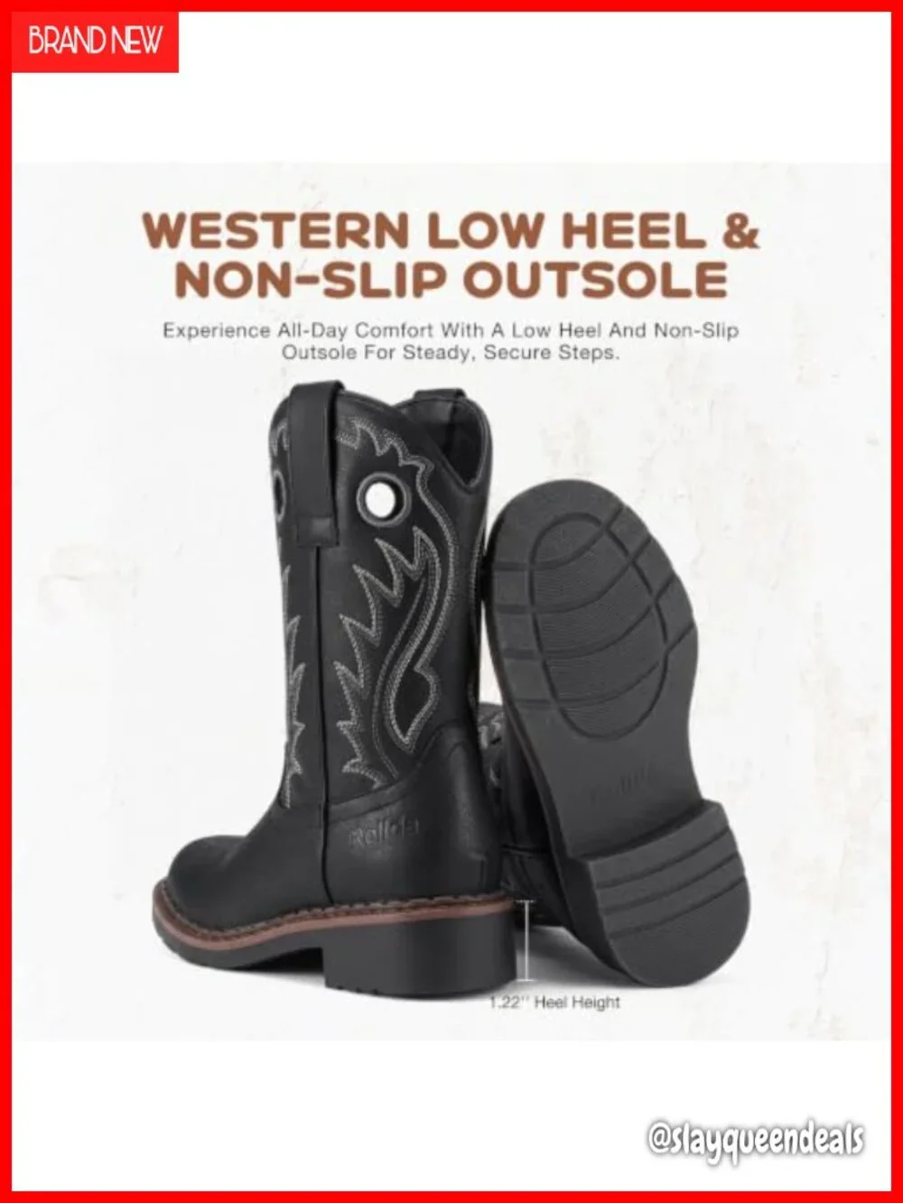 Kids Western Cowboy Boots with Synthetic Leather & Pull Tabs